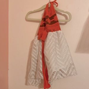 Moana toddler costume with flower clip